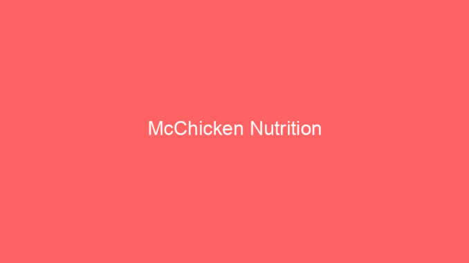 McChicken Nutrition